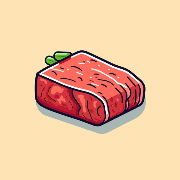 一块肉放在桌子上的肉 — 图库矢量图片