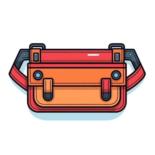 Röd Och Orange Väska Med Två Handtag — Stock vektor
