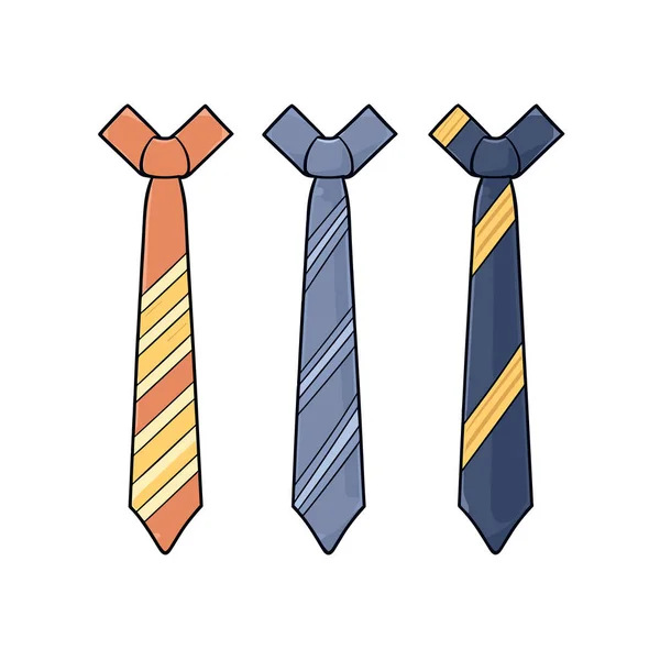 Tre Cravatte Sono Allineate Fila — Vettoriale Stock