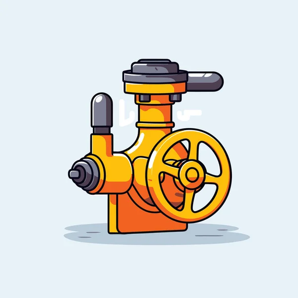 Ein Gelber Feuerhydrant Mit Einem Schlauch — Stockvektor