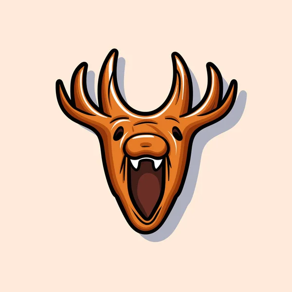 Deers Head Its Mouth Open — Stock Vector