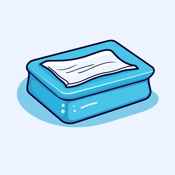 Ένα Μπλε Κουτί Ένα Φύλλο Χαρτί Μέσα — Διανυσματικό Αρχείο