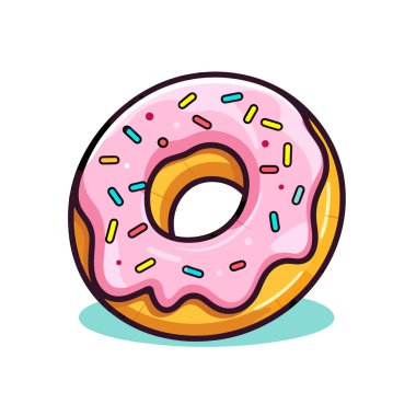 Pembe şekerli ve şekerli bir çörek.