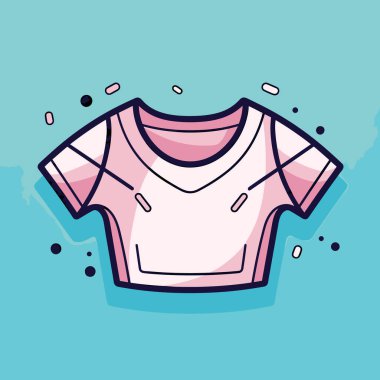 Mavi arka planda yüzen pembe bir tişört.