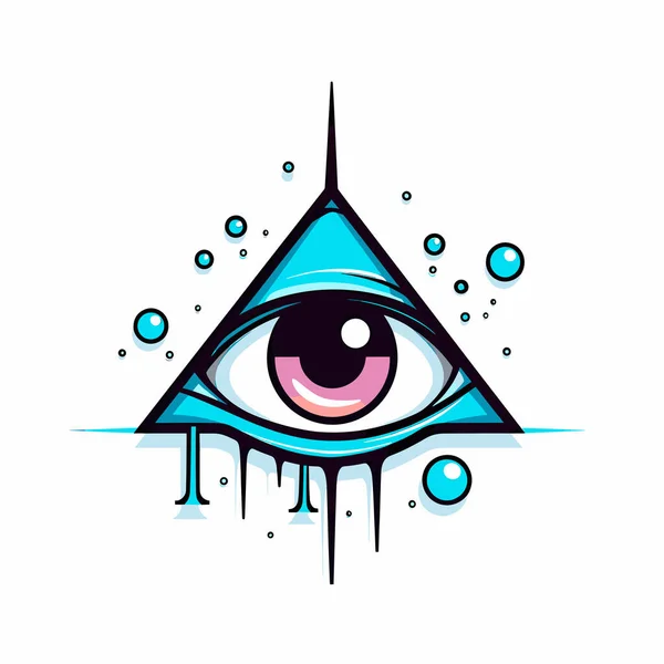 All Seeing Eye Drops Water — Stock Vector