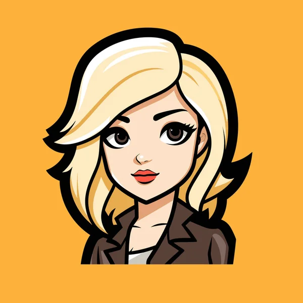 Dessin Animé Une Femme Aux Cheveux Blonds — Image vectorielle