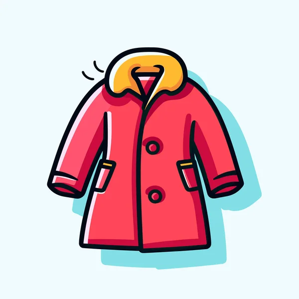 Sarı Kapüşonlu Kırmızı Bir Ceket — Stok Vektör