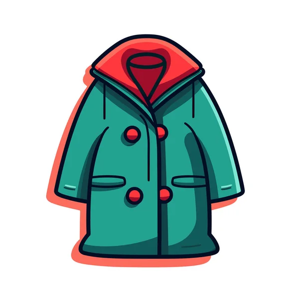 Abrigo Verde Con Capucha Roja — Vector de stock