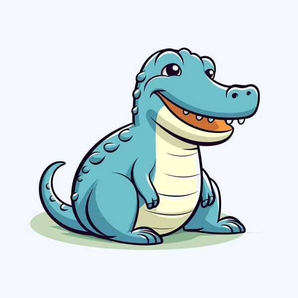 Ein Cartoon Alligator Auf Dem Boden — Stockvektor