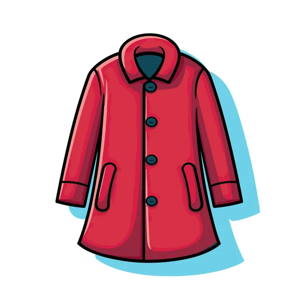 Červený Kabát Bílém Pozadí — Stockový vektor