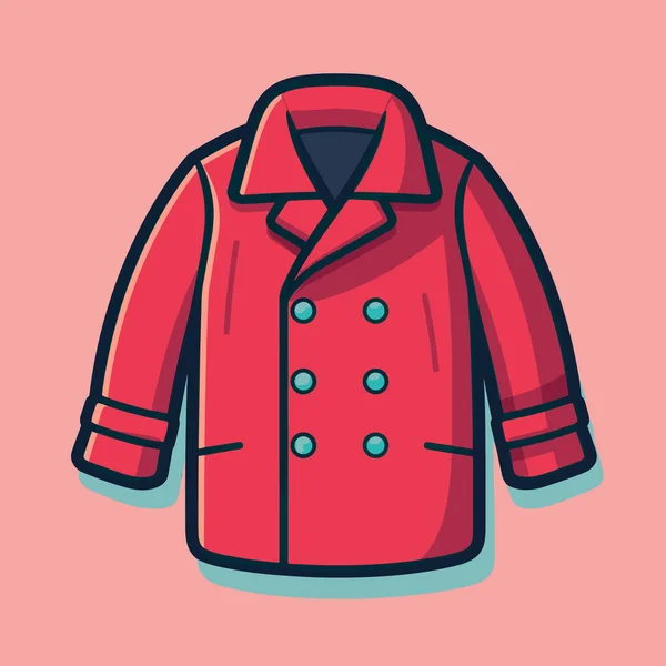 红色夹克粉色背景上有黑色领子的红色夹克 — 图库矢量图片