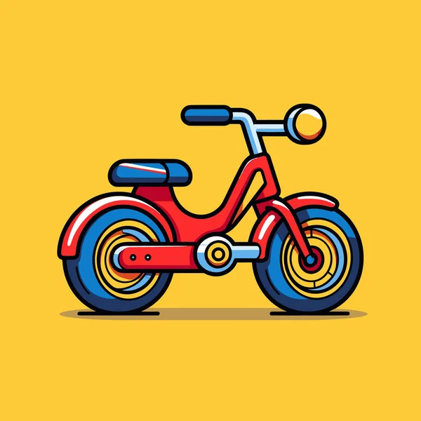 Červená Modrá Motocykl Žlutém Pozadí — Stockový vektor