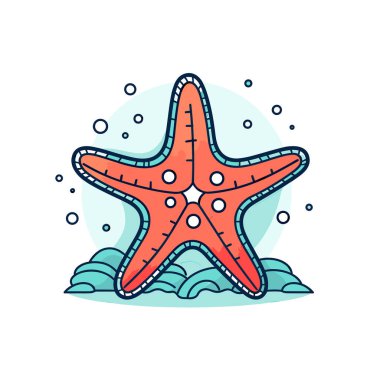 Etrafında kabarcıklar ve kabarcıklar olan bir denizyıldızı.