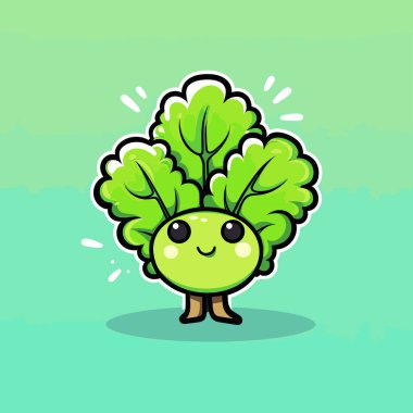 Üstünde gülen surat olan bir lahana bitkisi.