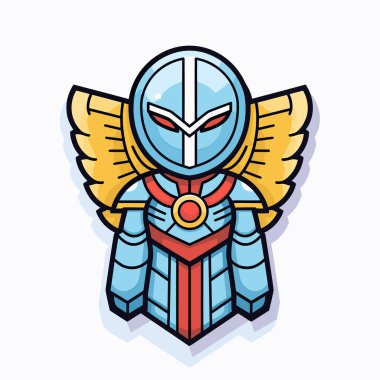Kanatlı bir robotun stilize edilmiş görüntüsü.