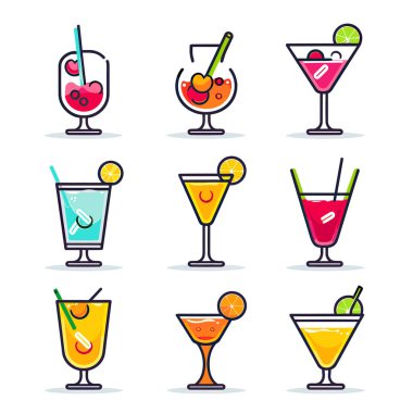 Farklı türde içki koleksiyonu.