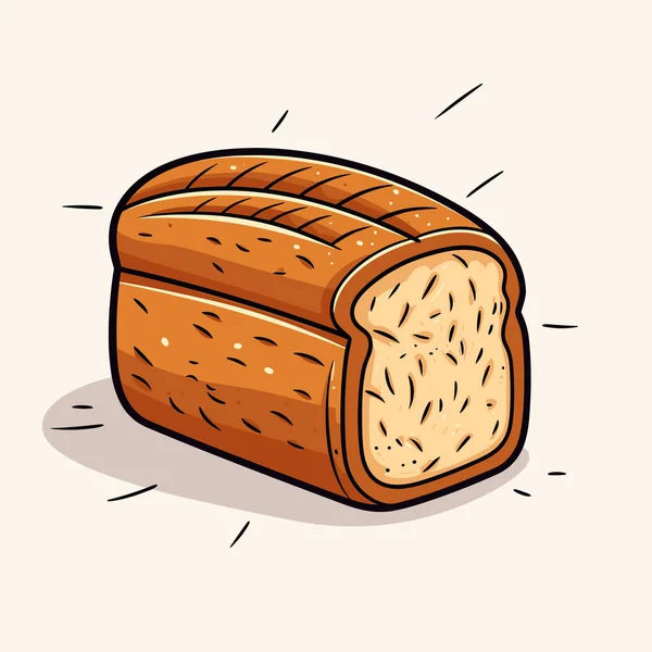Loaf Bread Shown White Background — Stock Vector