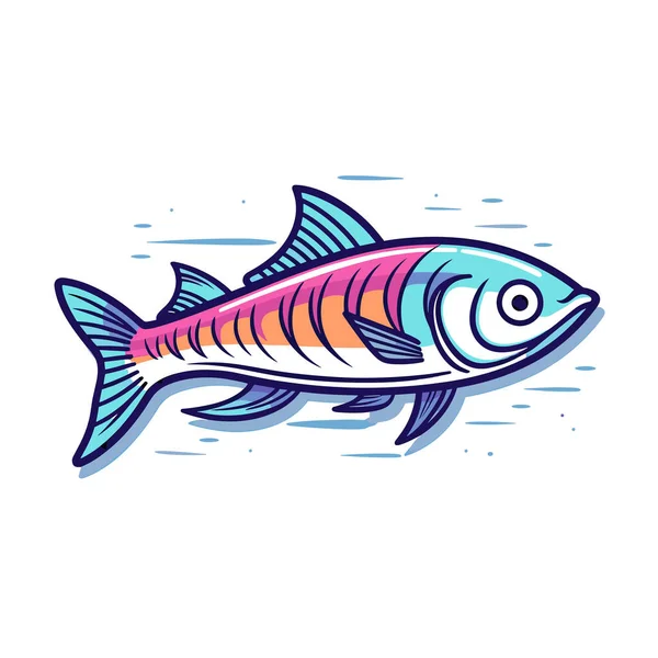 Ryba Pływająca Wodzie — Wektor stockowy