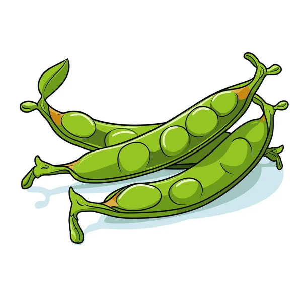 Couple Peas Sitting Top Each Other — Stock Vector