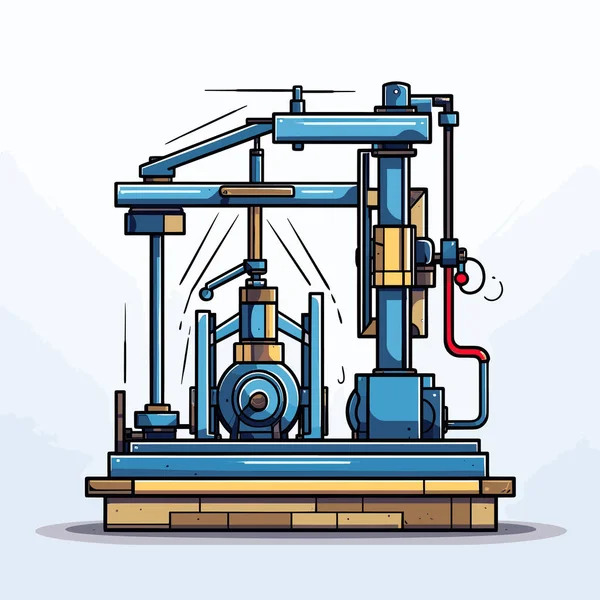 Drawing Machine Pipes Valves — Stock Vector