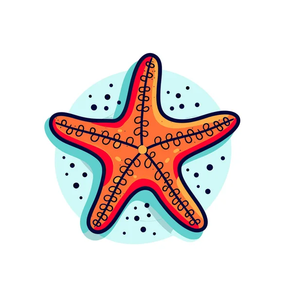 Orange Starfish White Background — Stock Vector