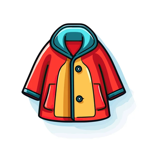 ブルーフードの赤と黄色のジャケット — ストックベクタ
