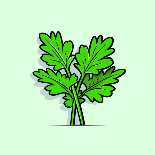 Rysunek Zielonej Rośliny Jasnozielonym Tle — Wektor stockowy