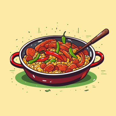 İçinde kaşık olan bir kase yemek.