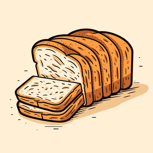 Dilimlenmiş Bir Somun Ekmek — Stok Vektör