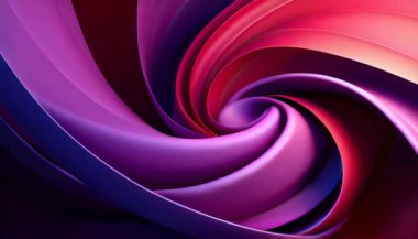 Mor arkaplanda üç boyutlu soyut şekil oluşturuldu