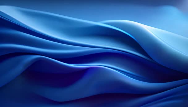 Μοντέρνο Μπλε Φόντο Κύματα Βολάν Κορδέλες Και Αφηρημένη Σχεδίαση — Αρχείο Βίντεο