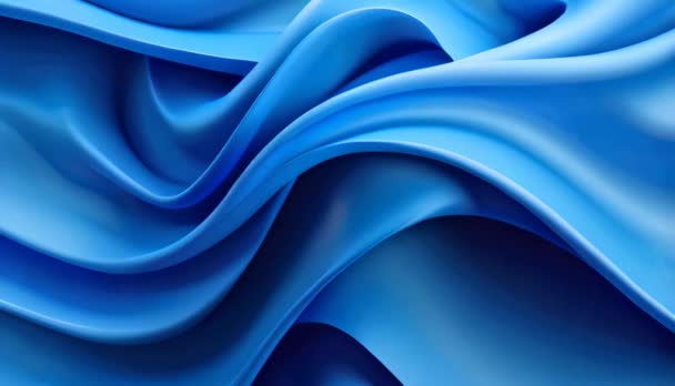 Moderne Blauwe Achtergrond Met Golven Ruches Linten Abstract Design — Stockvideo