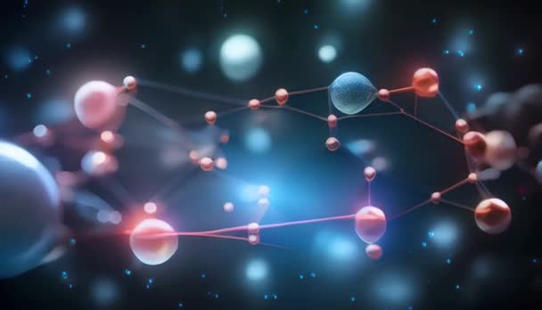 Animasjon Nanostruktur Atom Eller Molekylær Nanoteknologi – stockvideo