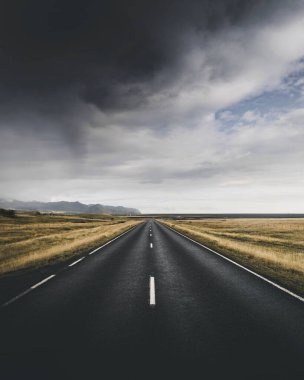 İzlanda 'nın batı fiyortlarında sessiz bir yol.