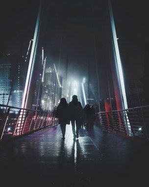 Manhattan Köprüsü, gece, New York