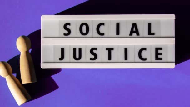Zoom Avant Arrière Lightbox Avec Message Justice Sociale Mots Motivationnels — Video