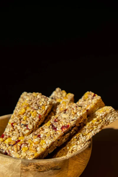 Homemade Natural Granola Energy Bar Variety Homemade Protein Granola Breakfast — 스톡 사진