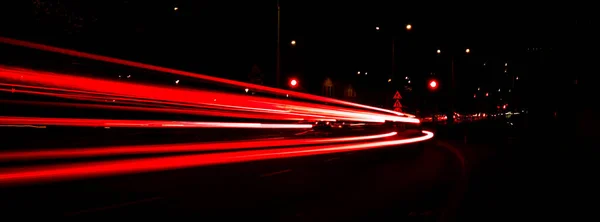 Φώτα Αυτοκινήτων Νύχτα Φώτα Του Δρόμου Νυχτερινή Πόλη Νυχτερινός Δρόμος — Φωτογραφία Αρχείου