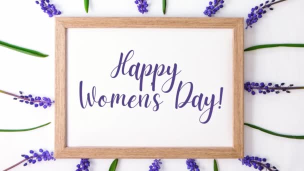 Збільшувати Happy Womens Day Postcard Макет Вигляд Зверху Вигляд Зверху — стокове відео