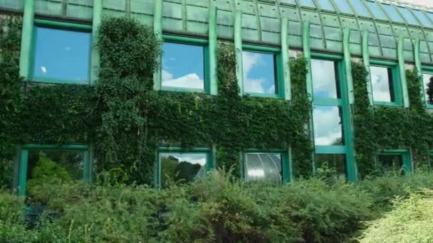 Botanical Garden Roof Warsaw University Library Modern Architecture Greenery One — Vídeos de Stock