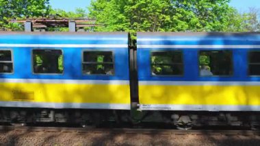 Gdansk Poland May 2022 trains at Gdansk Glowny railway station. Polish intercity train. Travel tourist concept. People travelling SKM Polish: Szybka Kolej Miejska. Travel destinations