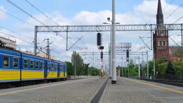 Gdansk Poland May 2022 Trains Gdansk Glowny Railway Station Polish — Vídeo de Stock