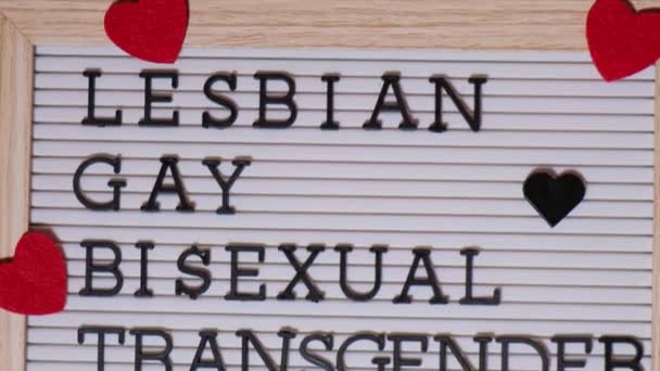 Lgbtqia Описує Раму Прапорі Rainbow Lgbtqia Зроблену Шовку Lesbian Gay — стокове відео