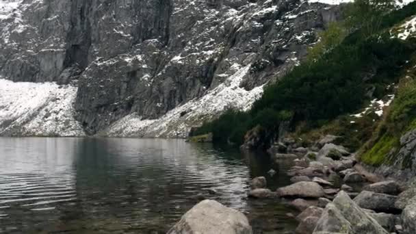 Czarny Staw Rysy Mountain Lake Pond Tatry National Park Poland — Stockvideo