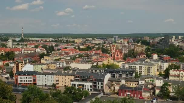 Bydgoszcz Brda Nehri Yakınlarındaki Bydgoszcz Şehir Merkezinin Havadan Görüntüsü Kuyavian — Stok video