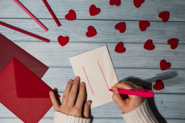 Valentines Day. Instructions for making valentine cards. Text YOU WON MY HEART and tic tac toe game Postcard craft, greeting card. DIY Step by step instruction. Making of handmade Valentine greeting