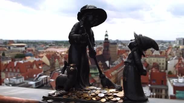 Wroclaw Polonya Mayıs 2022 Cüceleri Cadılar Tekla Martynka Polonyalı Mary — Stok video