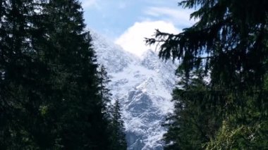 Winter snowy mountain peaks. Snow-covered mountains in Zakopane, Poland. Majestic Mountain Peaks Golden Hour Winter Wonderland. Idyllic arctic landscape. Adventure, travel background concept. 