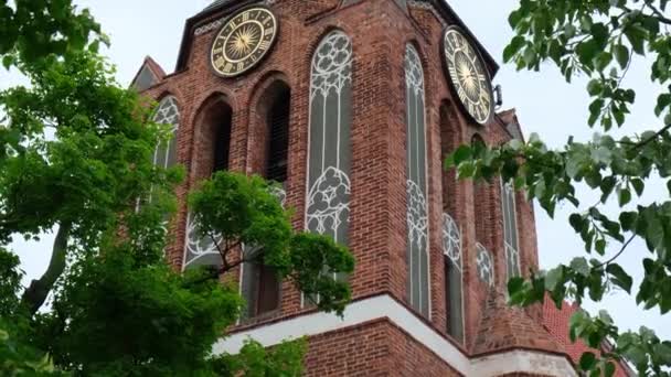 Pruszcz Gdanski Pologne Mai 2022 Vieille Église Catholique Gothique Belle — Video