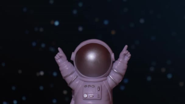 Astronaut Toy Spaceman Background Space Concept Space Space Flights Commercial — Stok video